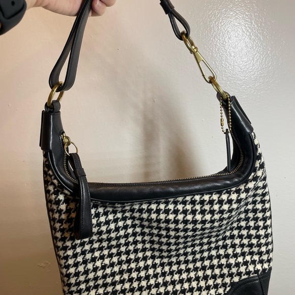 Coach 2000's Vintage Shoulder/Handbag/Black & White Timeless Pattern - Picture 1 of 10